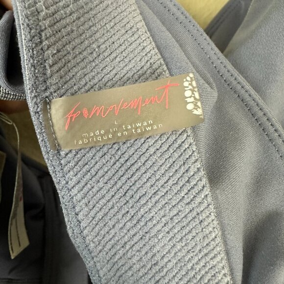 Free People FP Movement Sports Bra Zip Front Activewear Blue Women's Large - Picture 5 of 6